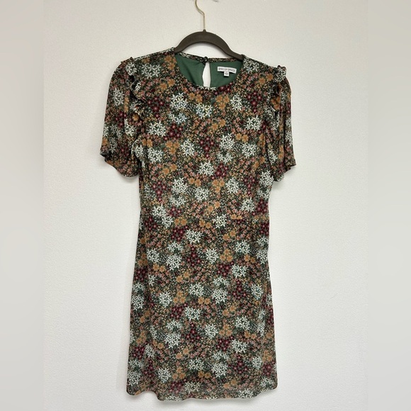 Nordstrom Spirit of Grace Green Floral Short Sleeve Mini Dress size L Large - Picture 8 of 8